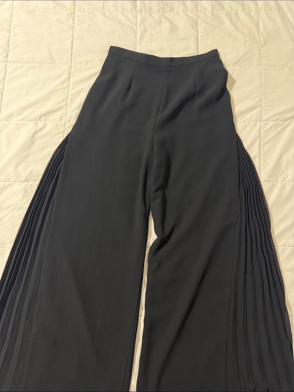 Joseph Ribkoff Black Wide-Leg Pants with Pleated Side Panels